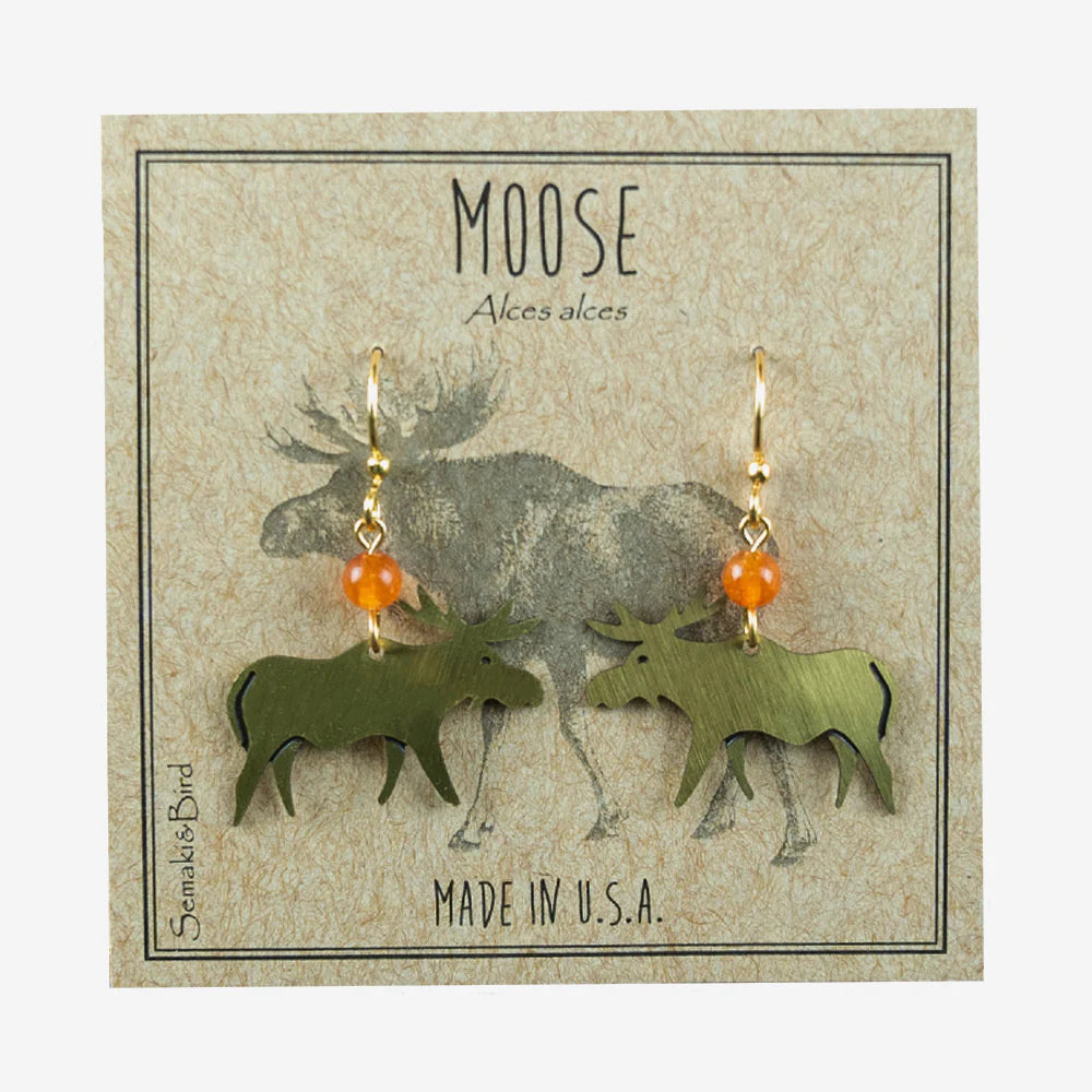 Animal in the Wild Brushed Brass Earrings by Semaki & Bird