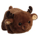 Plush moose toy on a white background