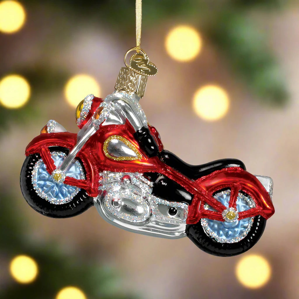 motorcycle ornament glass - old world christmas