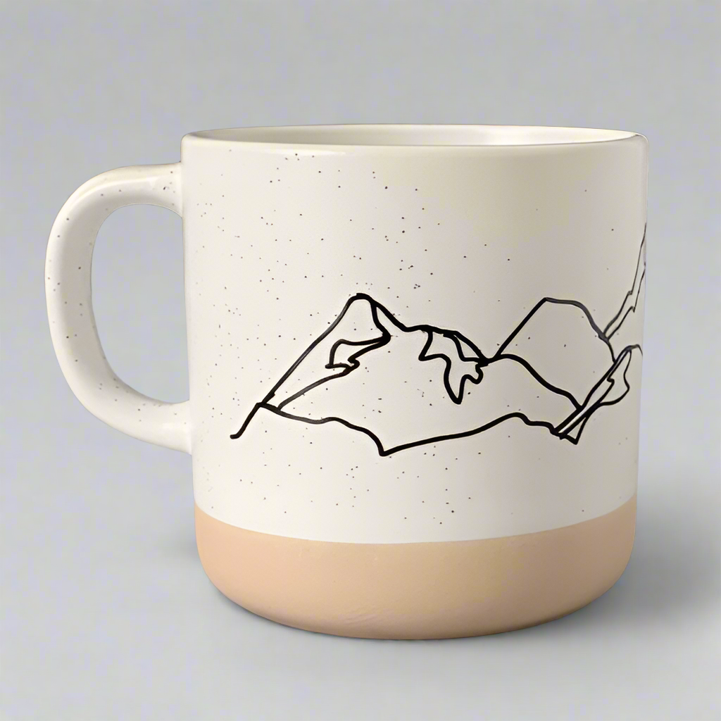 Mountains Ceramic Mug by Corvidae drawings and designs