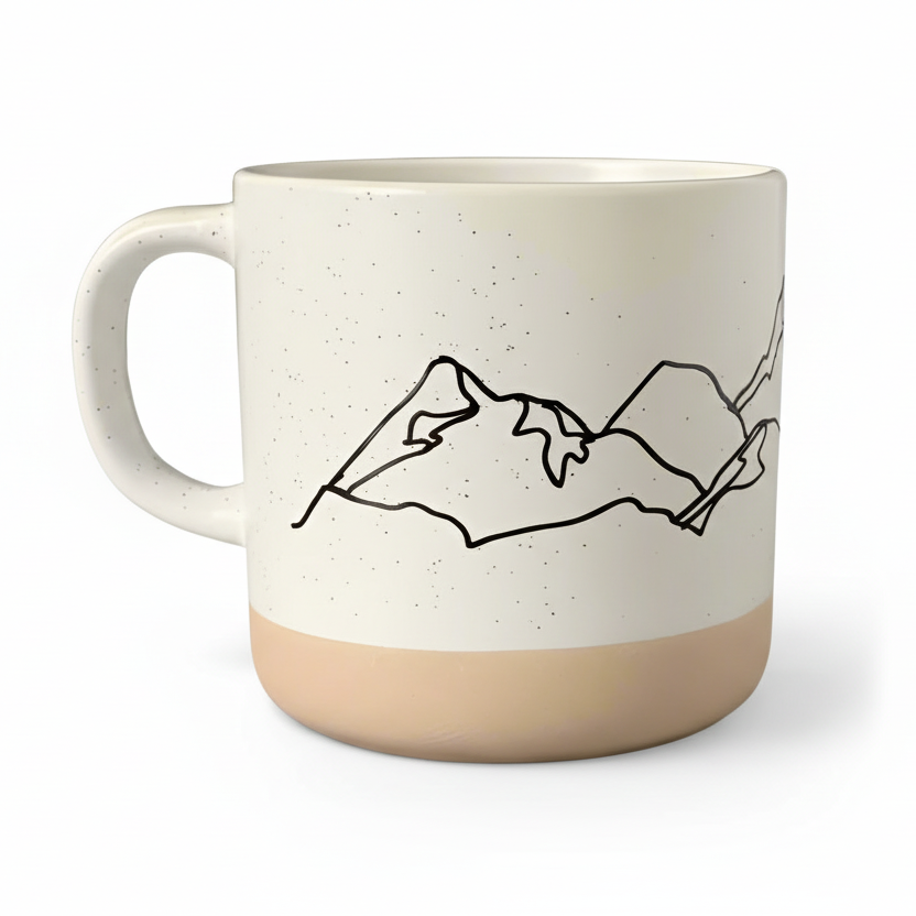 Mountains Ceramic Mug by Corvidae drawings and designs