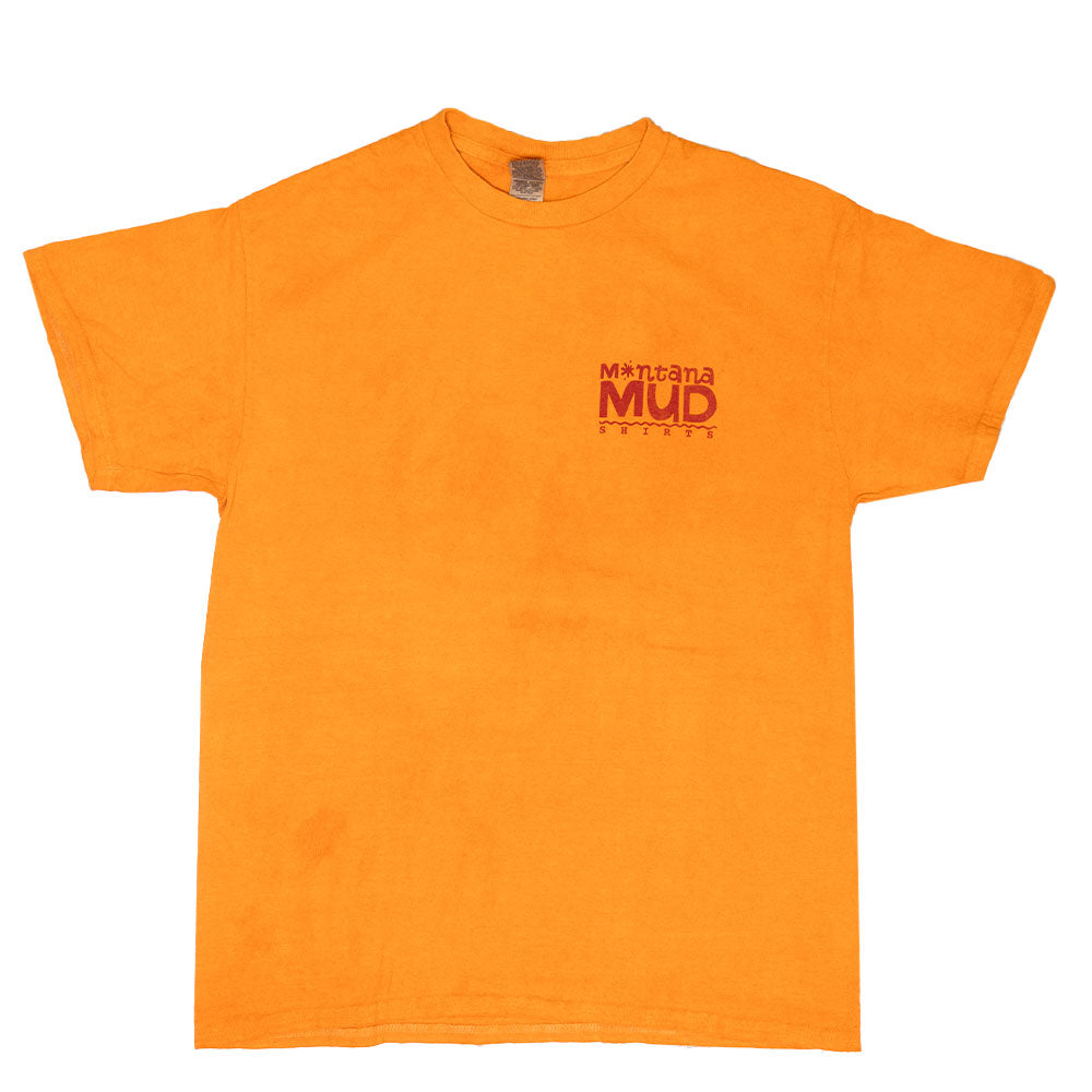 Montana Mud Shirts-orange terracotta shirt with logo in corner