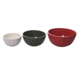 Nesting Bowls with Knit Texture by Transpac Imports