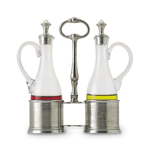 Oil and Vinegar Set with Pewter Tops by Match 1995