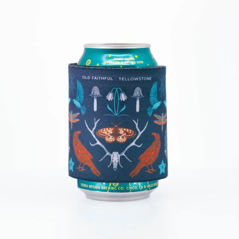 Can with a colorful design on a white background