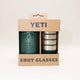 YETI shot glasses in packaging with brand logo
