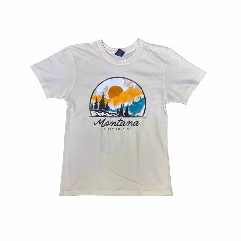 Parchment Golden Globe Mountain Montana T-Shirt by Prairie Mountain (5 sizes)