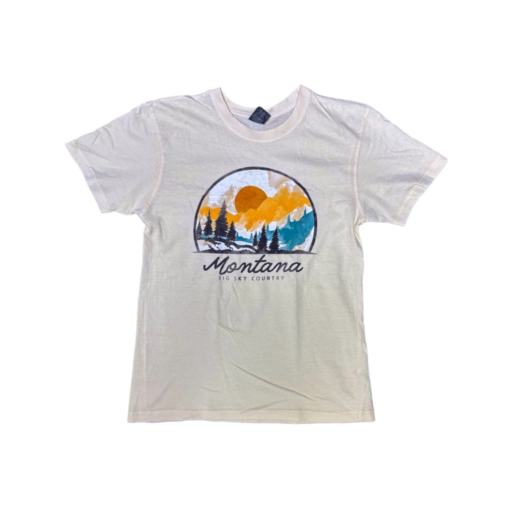 Parchment Golden Globe Mountain Montana T-Shirt by Prairie Mountain (5 sizes)