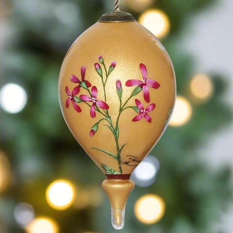 Gold is a beautiful color to add to the family Christmas tree. Whether you color coordinate your Holiday decor or not, this gold Parvaneh Flowers and Dragonflies Ornament by Inner Beauty is a stunning addition to any tree