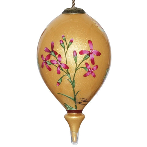 Gold is a beautiful color to add to the family Christmas tree. Whether you color coordinate your Holiday decor or not, this gold Parvaneh Flowers and Dragonflies Ornament by Inner Beauty is a stunning addition to any tree