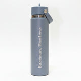 Pixel Bozeman 24 oz Shale Gray Wide Mouth Tumbler with Flex Straw Cap by Hydro Flask