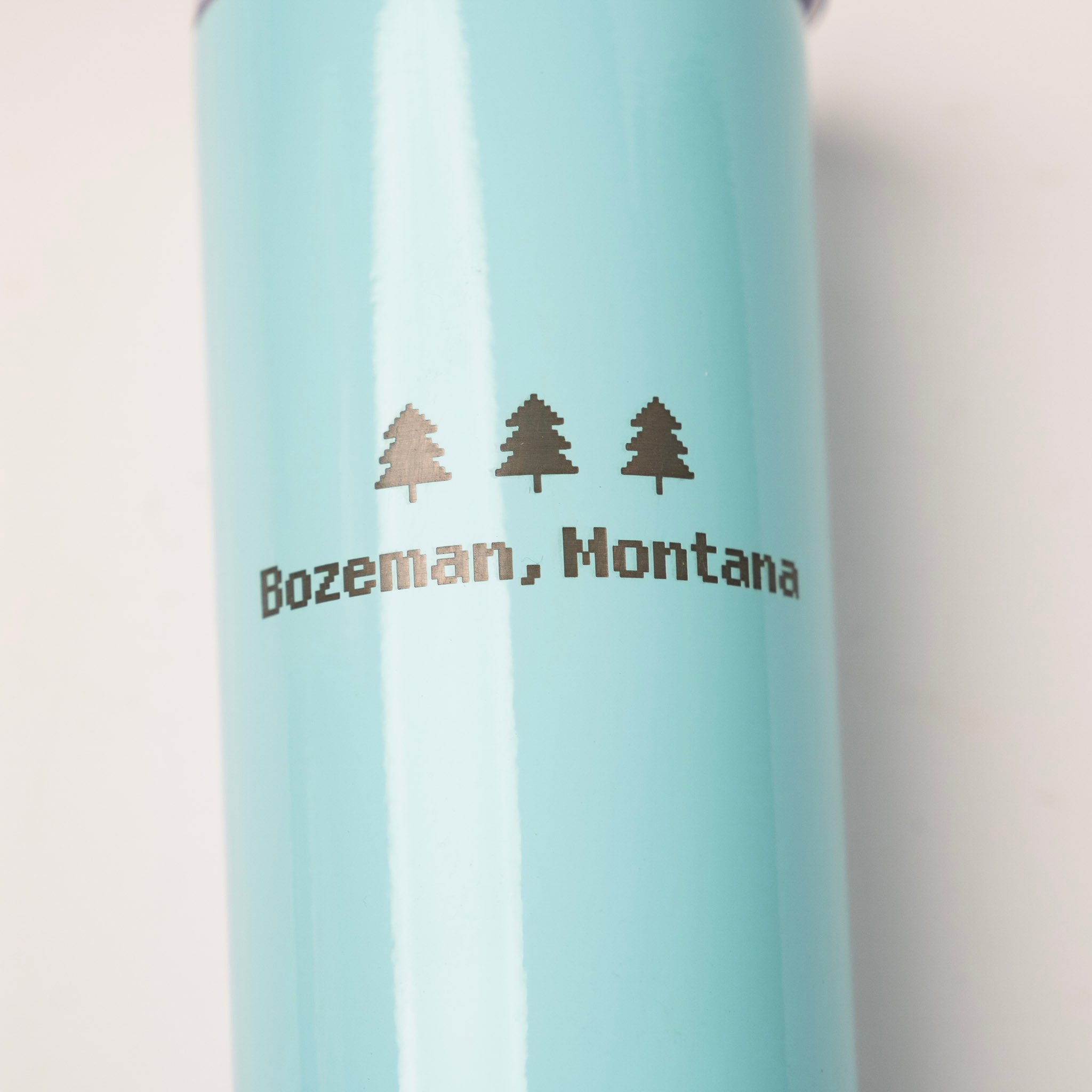 Pixel Bozeman With Trees Seafoam Skinny Tumbler by Montana Gift Corral