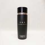 Black YETI mug with 'Bozeman, Montana' text on a white background