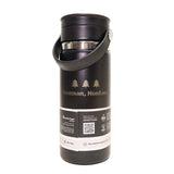 Black insulated bottle with 'Bozeman, Montana' branding on a white background