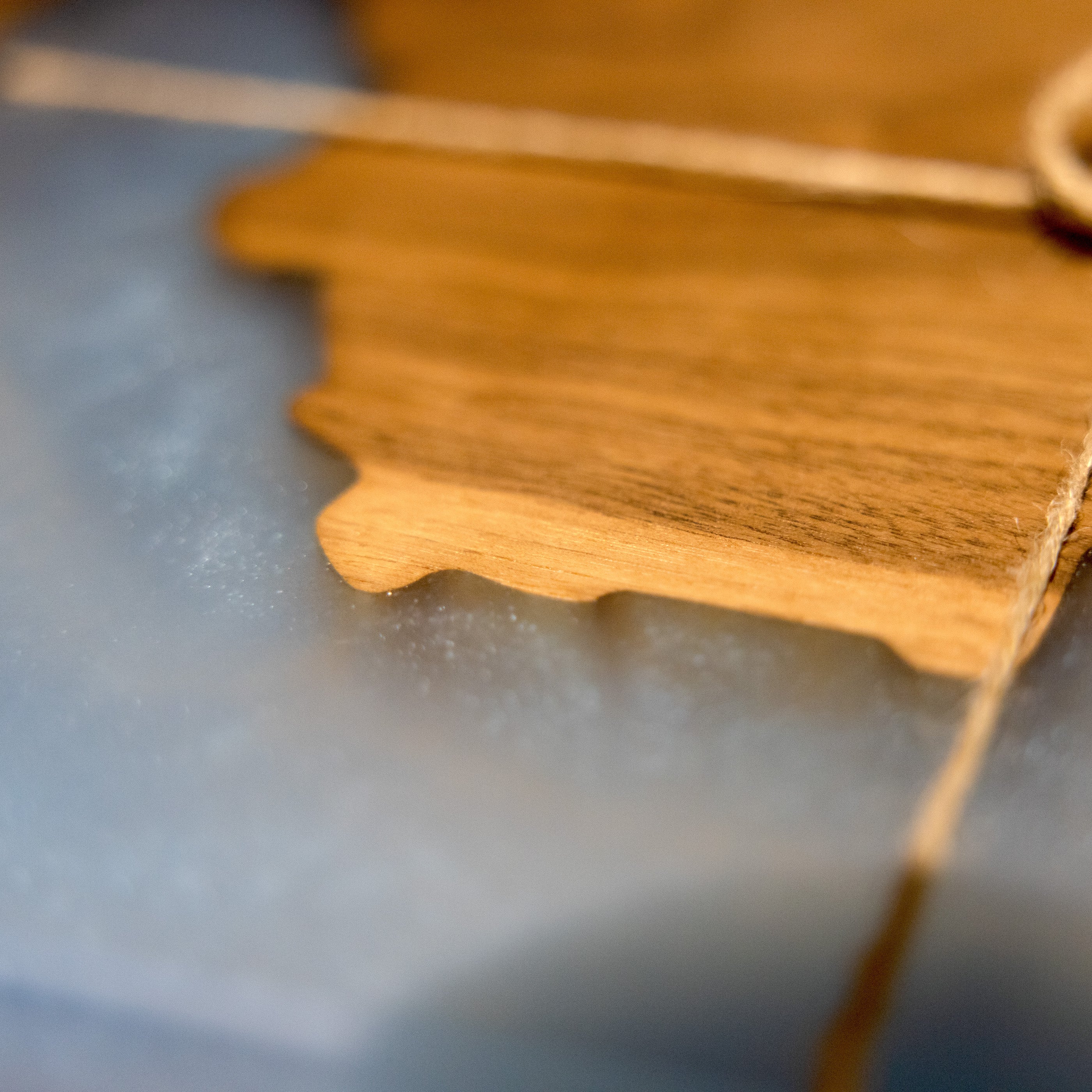 Premium Hardwood Mica Epoxy Montana Tray - blue - close up