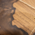 Premium Hardwood Mica Epoxy Montana Tray - brown - close up