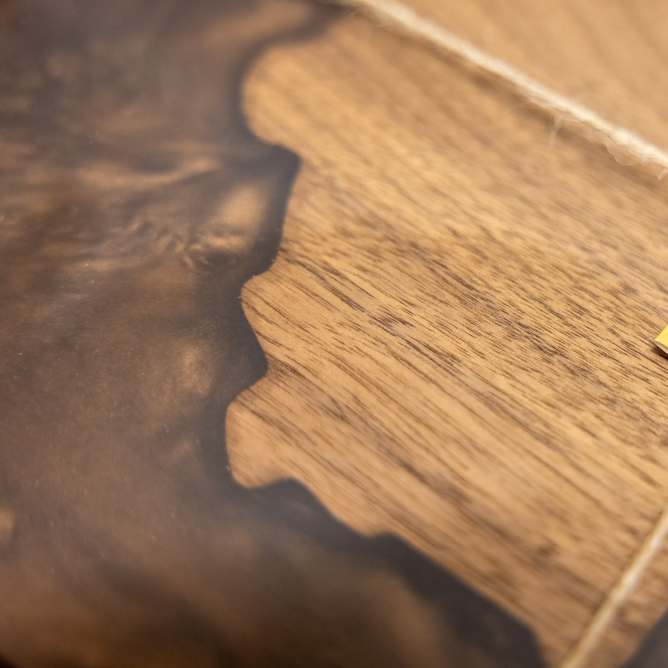 Premium Hardwood Mica Epoxy Montana Tray - brown - close up