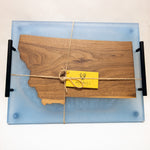 Premium Hardwood Mica Epoxy Montana Tray - blue
