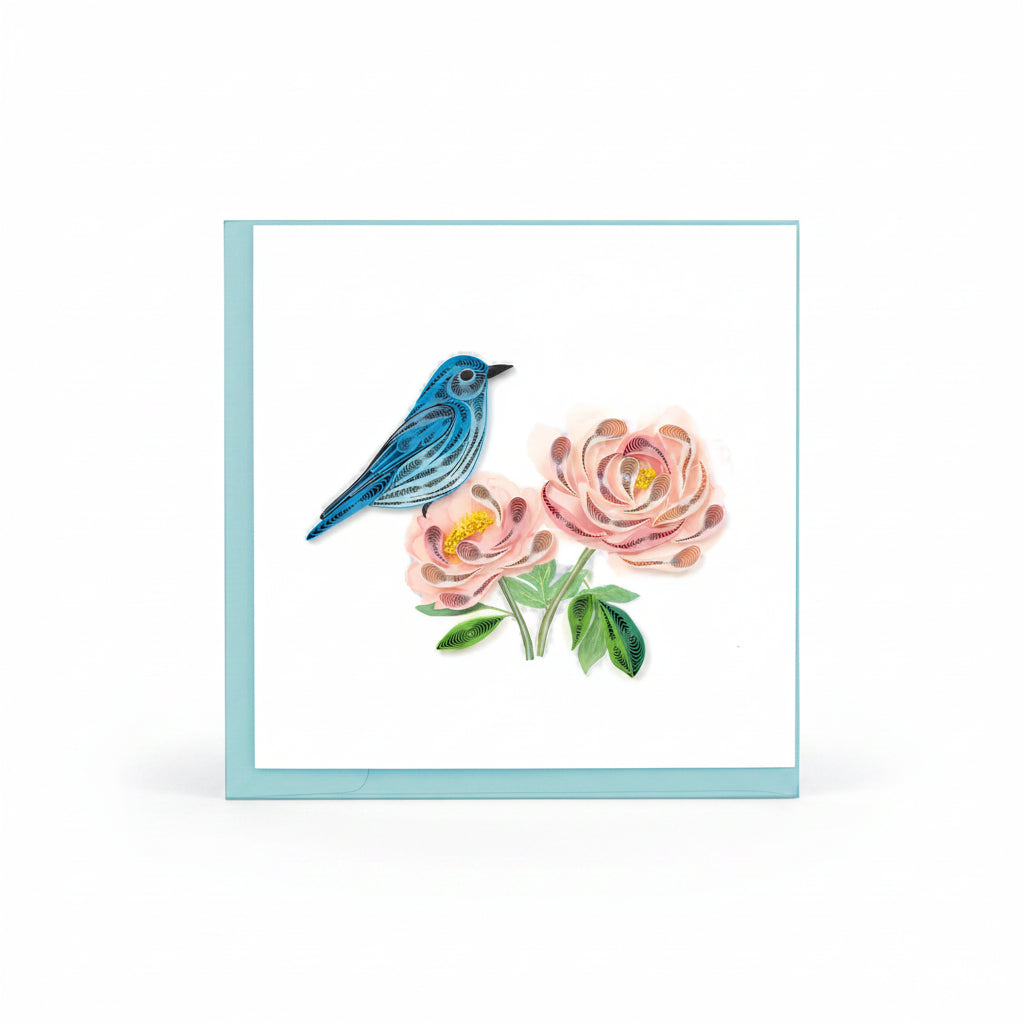 Bird Square Greeting Card by Quilling Card (17 Styles)