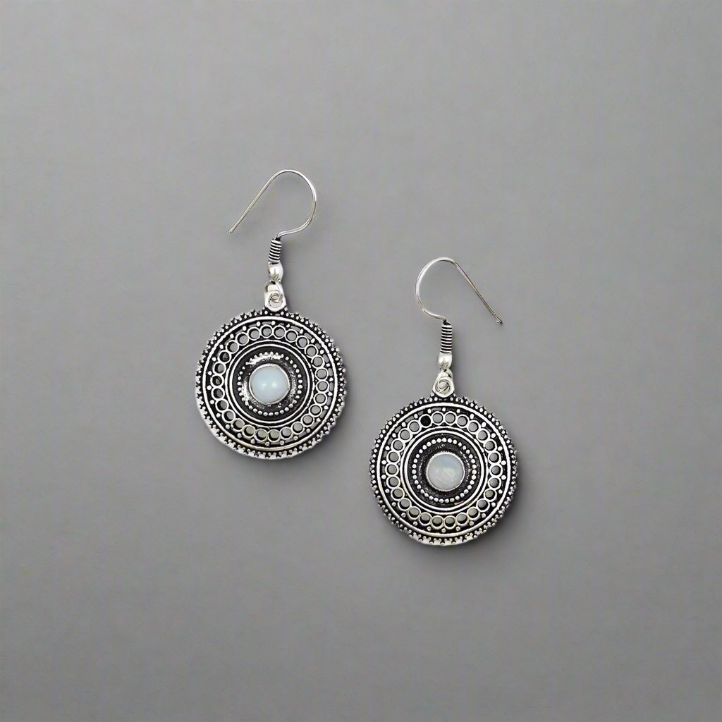 RainbowMoonstoneSilverPlatedTanviEarringsbyAnjuArtJewelry