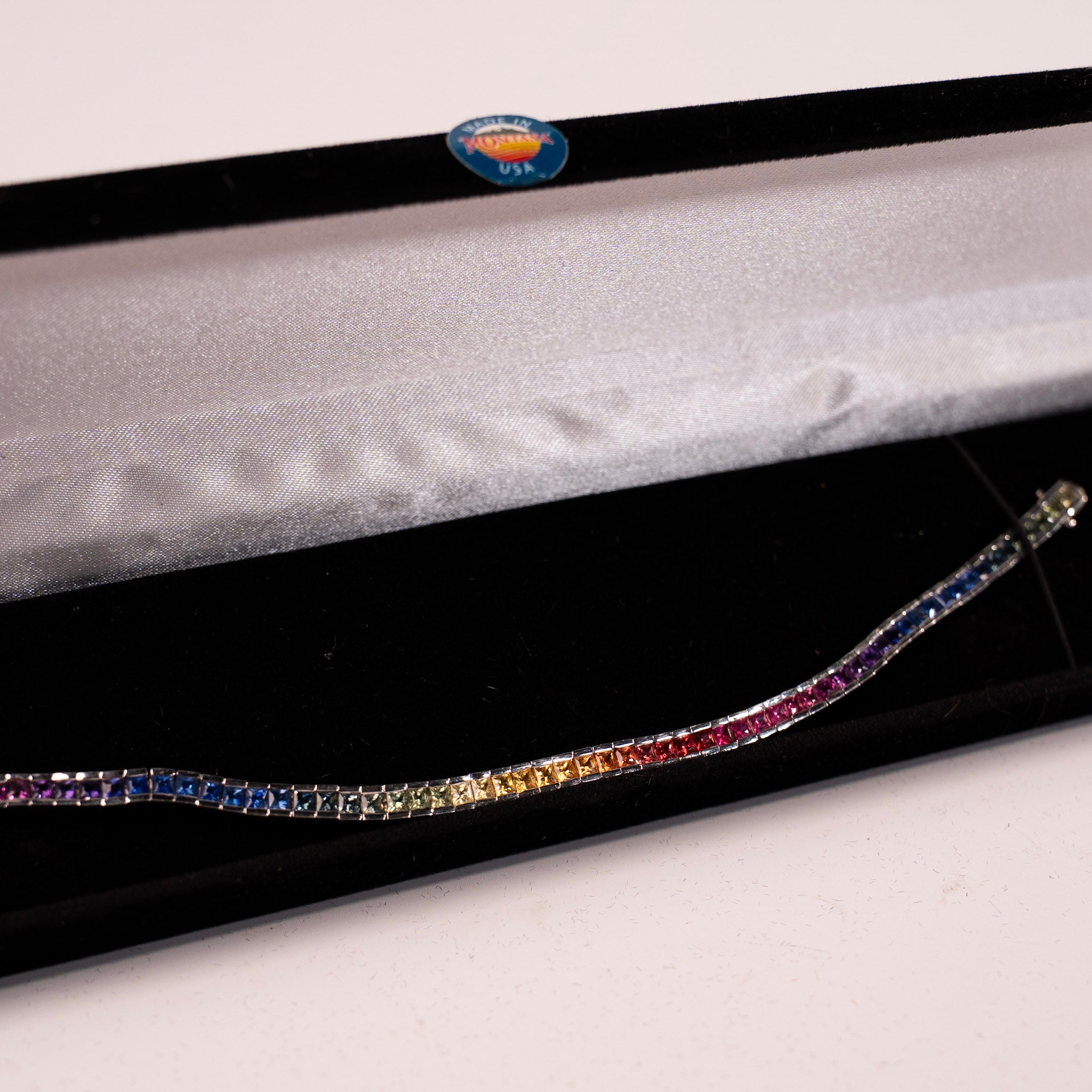Rainbow Sapphire Bracelet - close up