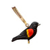 Red Wing Blackbird Hand Carved Wood Ornament
