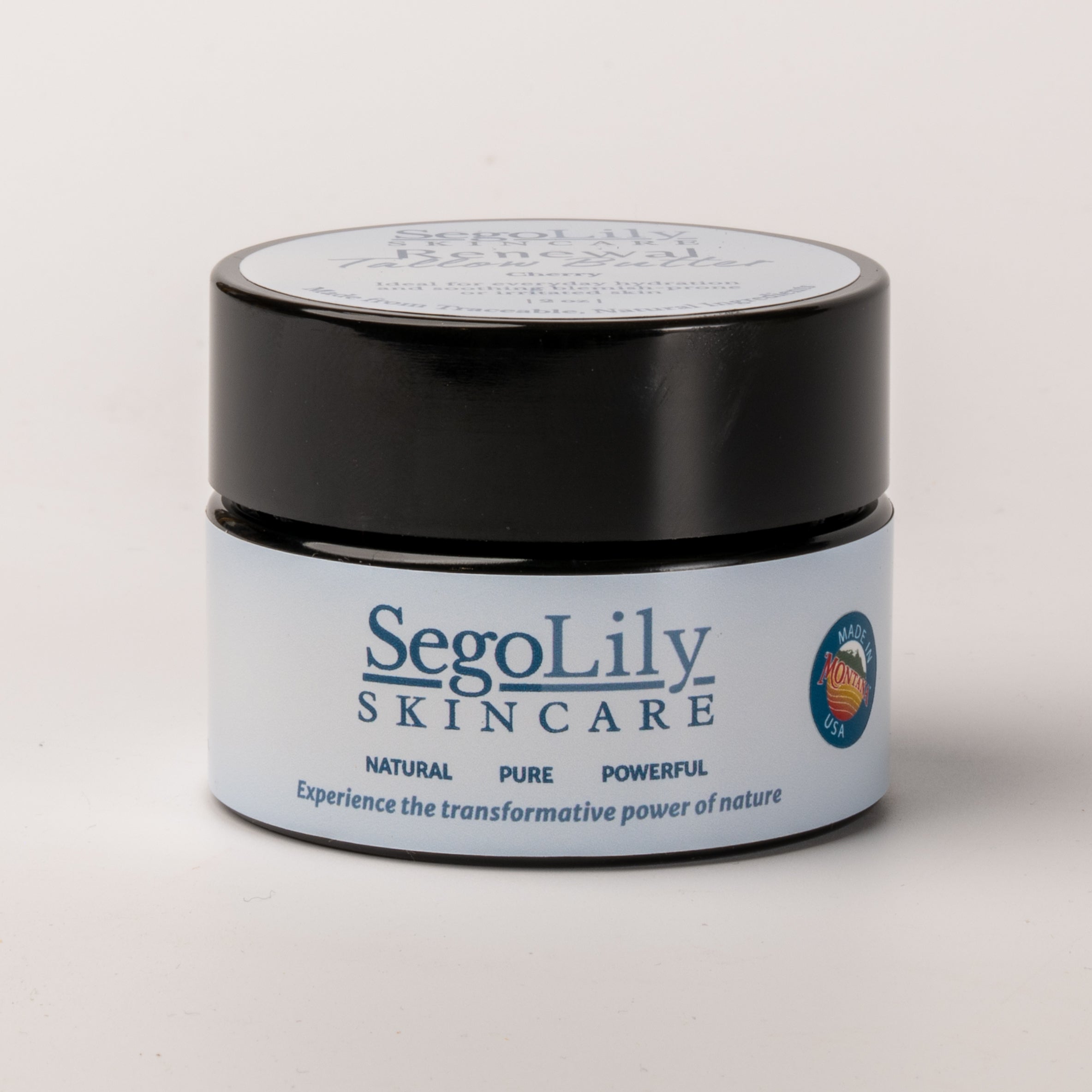 Jar of SegoLily Skincare product on a light background