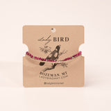 Ruby with Silver Stretchy Gemstone Wrap Bracelet
