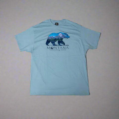 Sea Breeze Visionary Grizzly Mountain Montana T-Shirt by Prairie Mountain (5 Sizes)