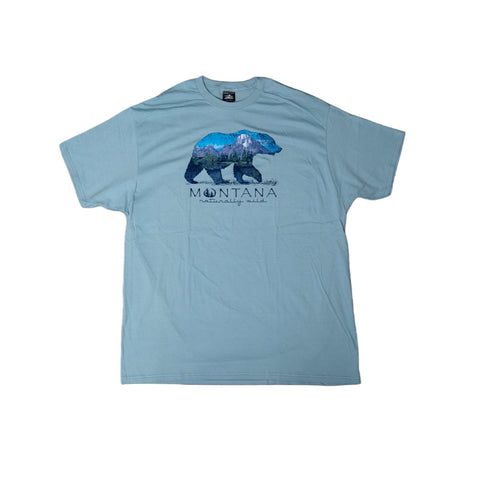 Sea Breeze Visionary Grizzly Mountain Montana T-Shirt by Prairie Mountain (5 Sizes)