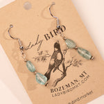 Silver Aquamarine Dangle Gemstone Earrings - close up