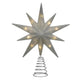 Decorative star-shaped Christmas tree topper with a white background
