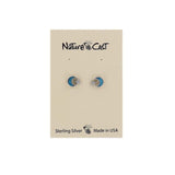 Silver Moon and Star Turquoise Post Earrings