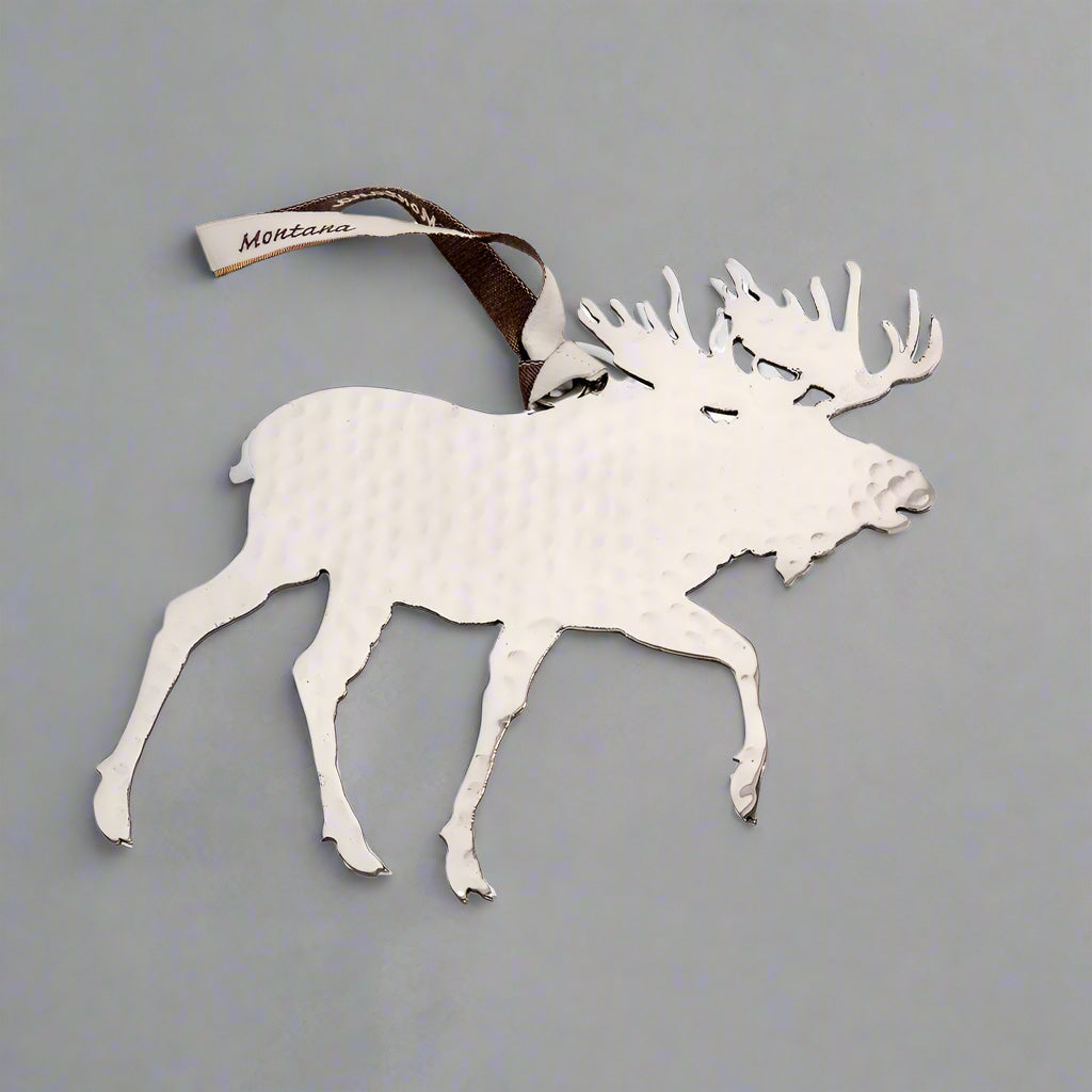 Silver Moose Stainless Steel Ornament