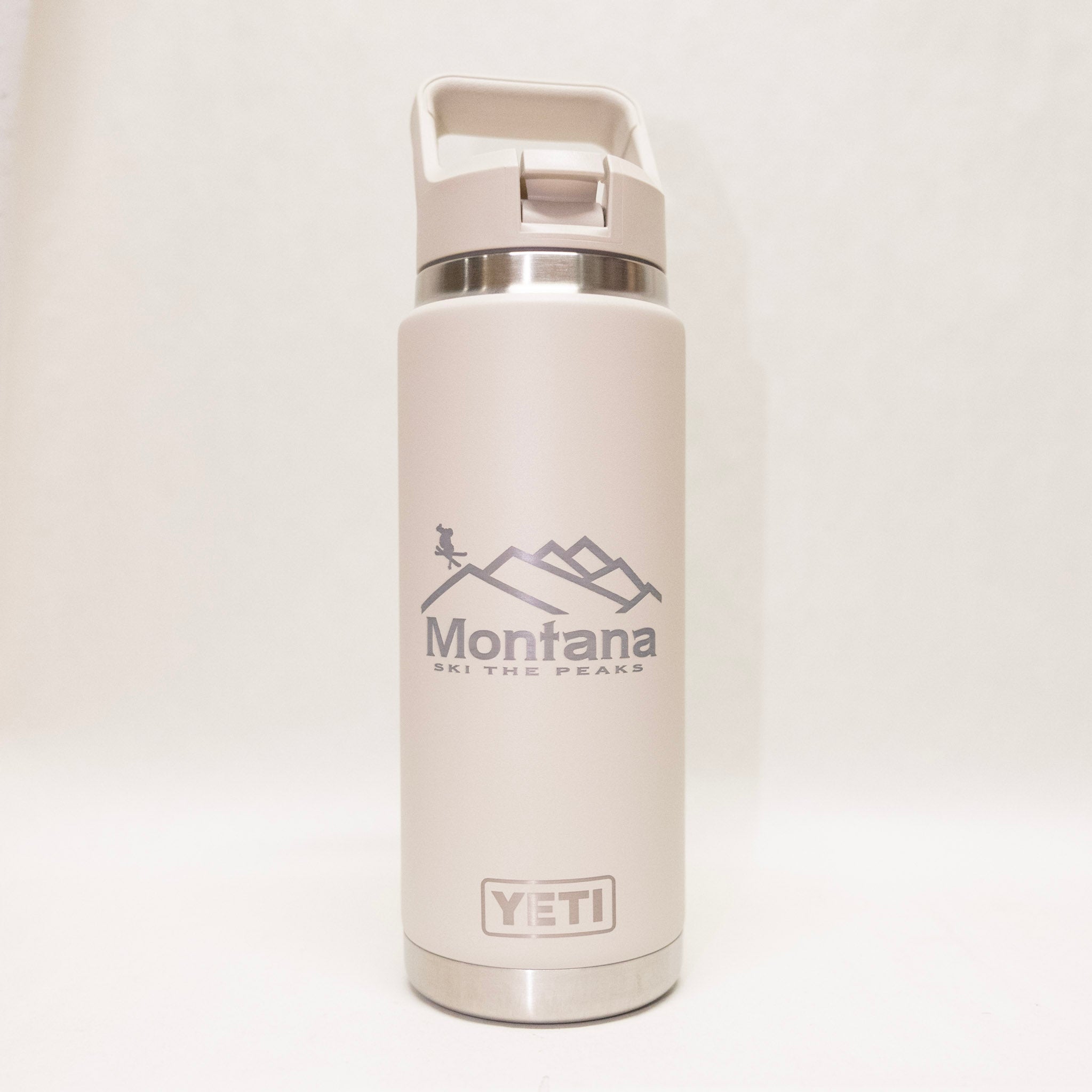 White YETI bottle with Montana logo on a white background