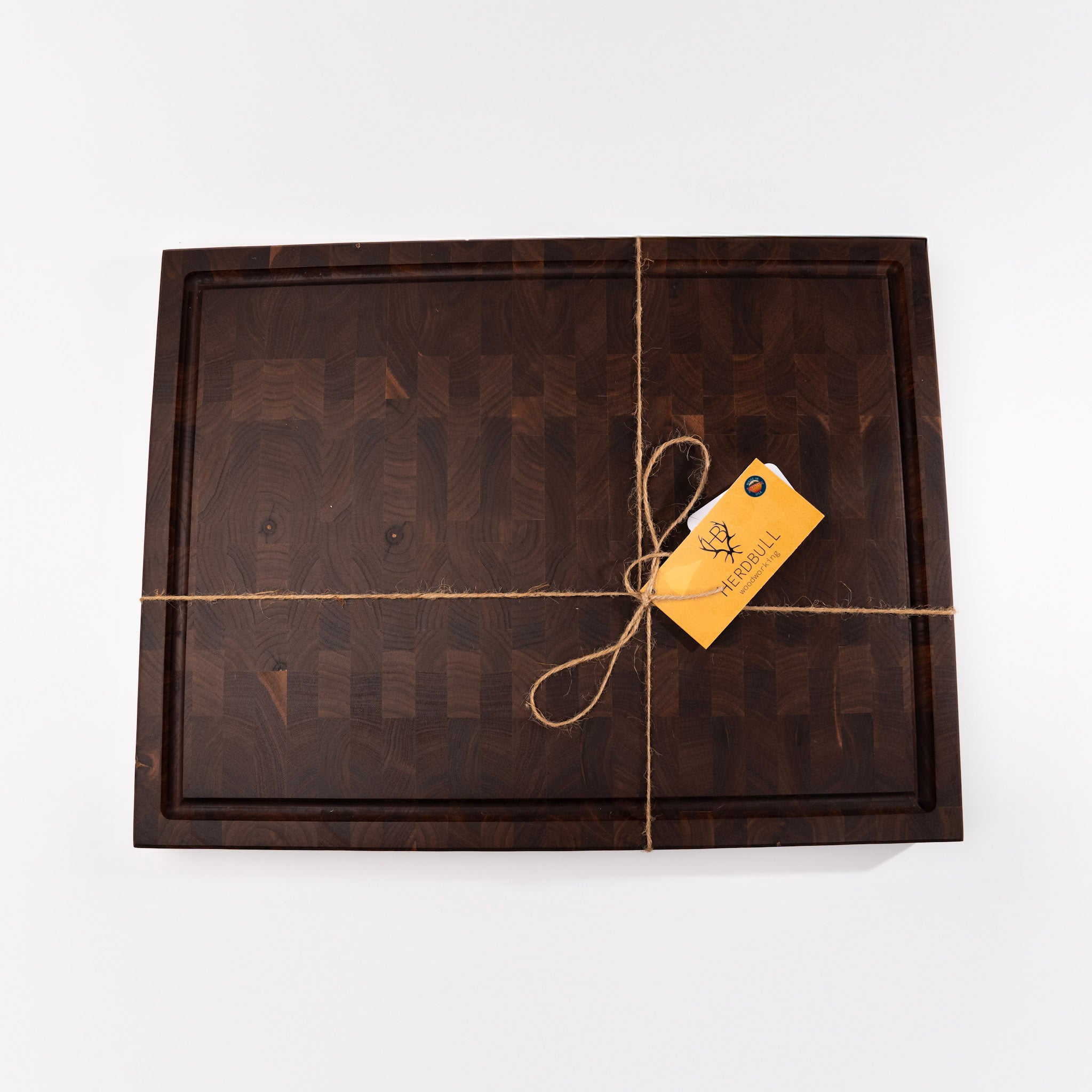 Small Hardwood Grain End Butcher Block Cutting Board by Herdbull Woodworking