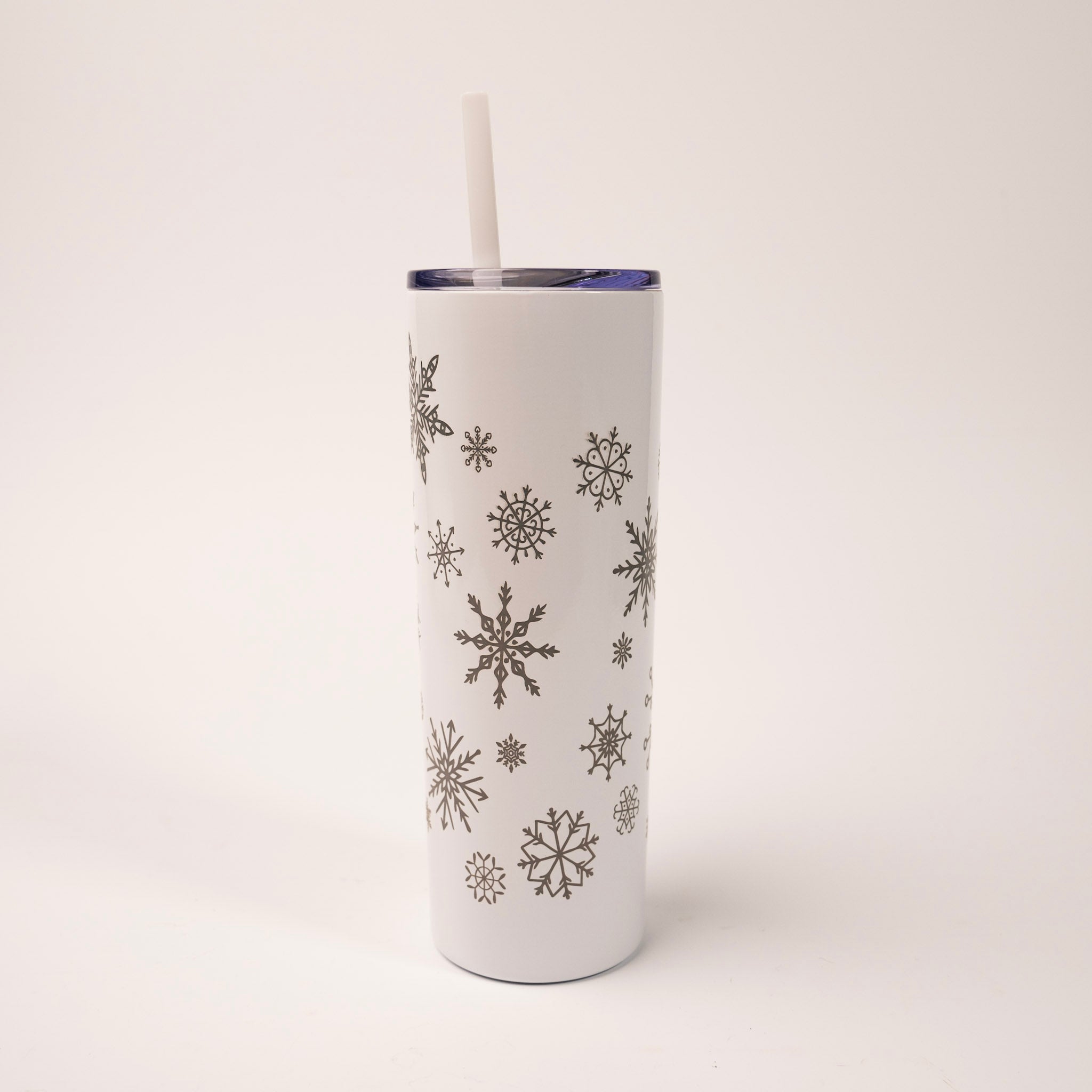 Snowflake White Skinny Tumbler by Montana Gift Corral