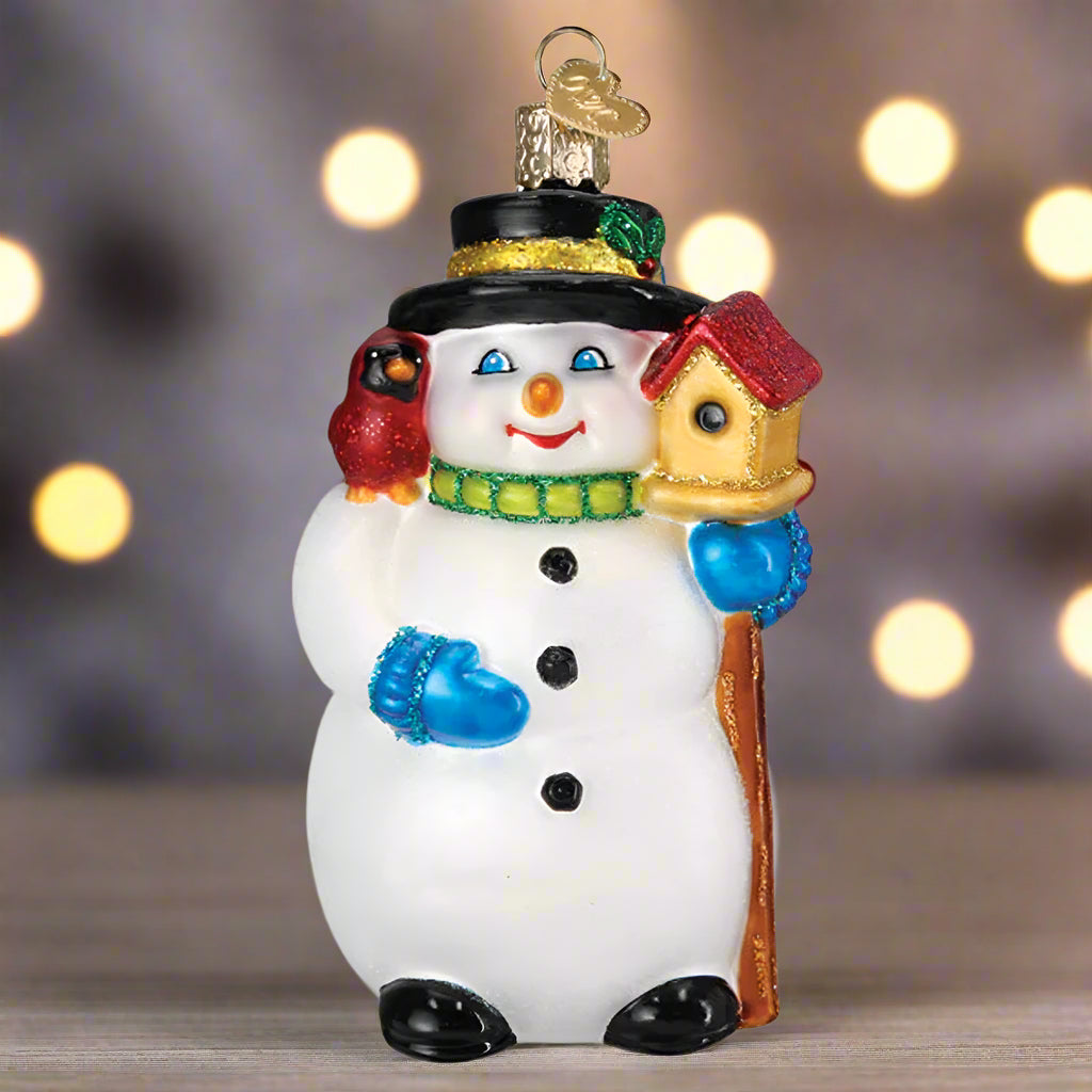 Snowman with Cardinal Ornament by Old World Christmas