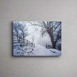 Snowy Forest Table Top Lit Art