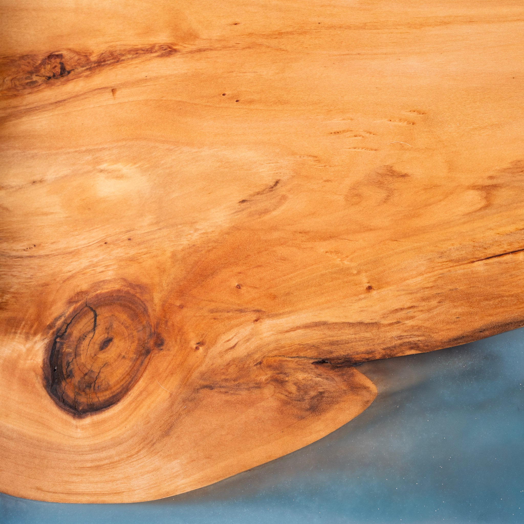 Soft Hardwood Willow with Mica Epoxy Tray - close up