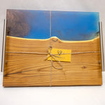 Soft Hardwood with Mica Epoxy Tray - blue
