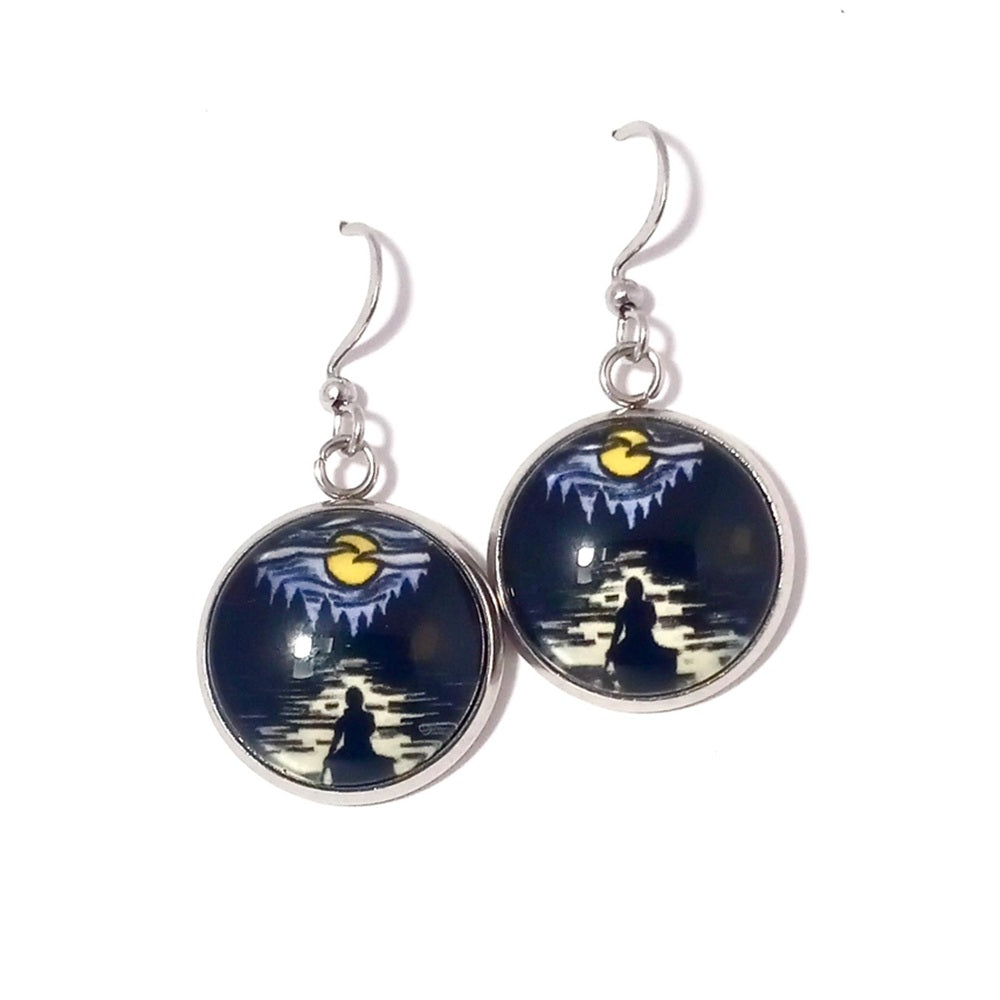 Solitude Canoe Earrings by Sarah Angst Art