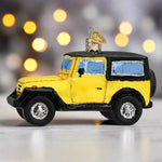 sporty utility vehicle glass christmas ornament