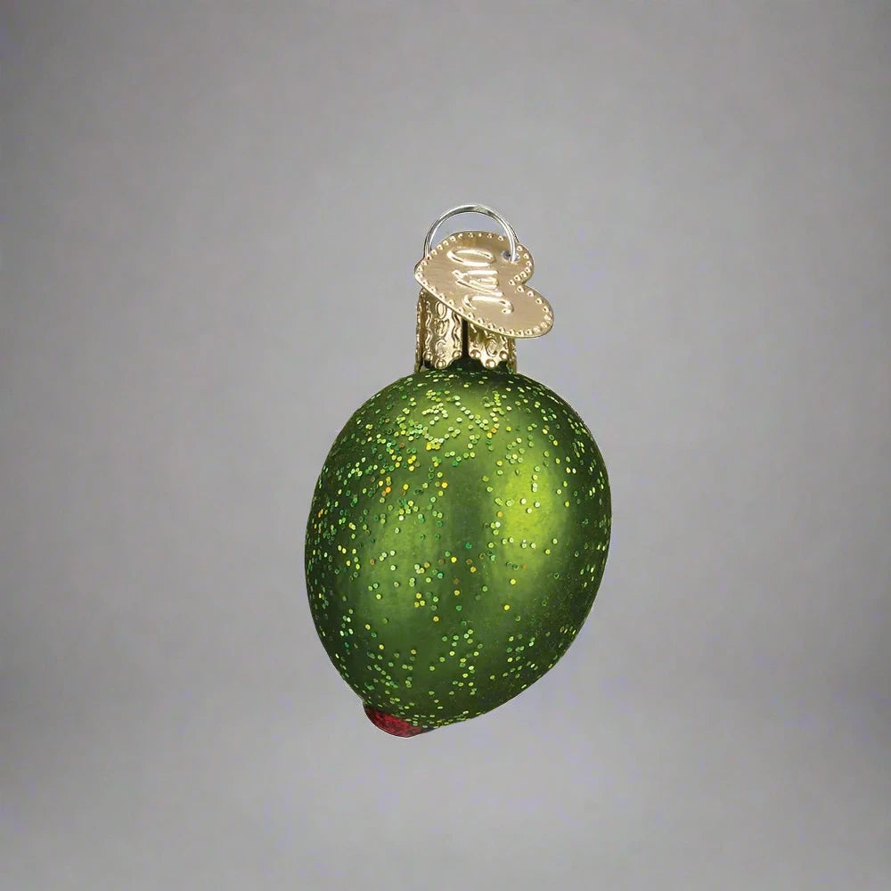 Stuffed Green Olive Glass Ornament