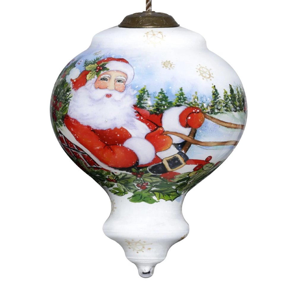 Susan Winget Here Comes Santa Claus Ornament by Inner Beauty
