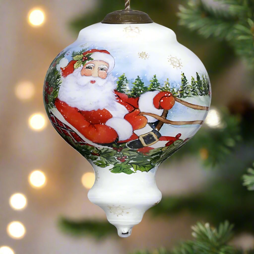 Susan Winget Here Comes Santa Claus Ornament by Inner Beauty