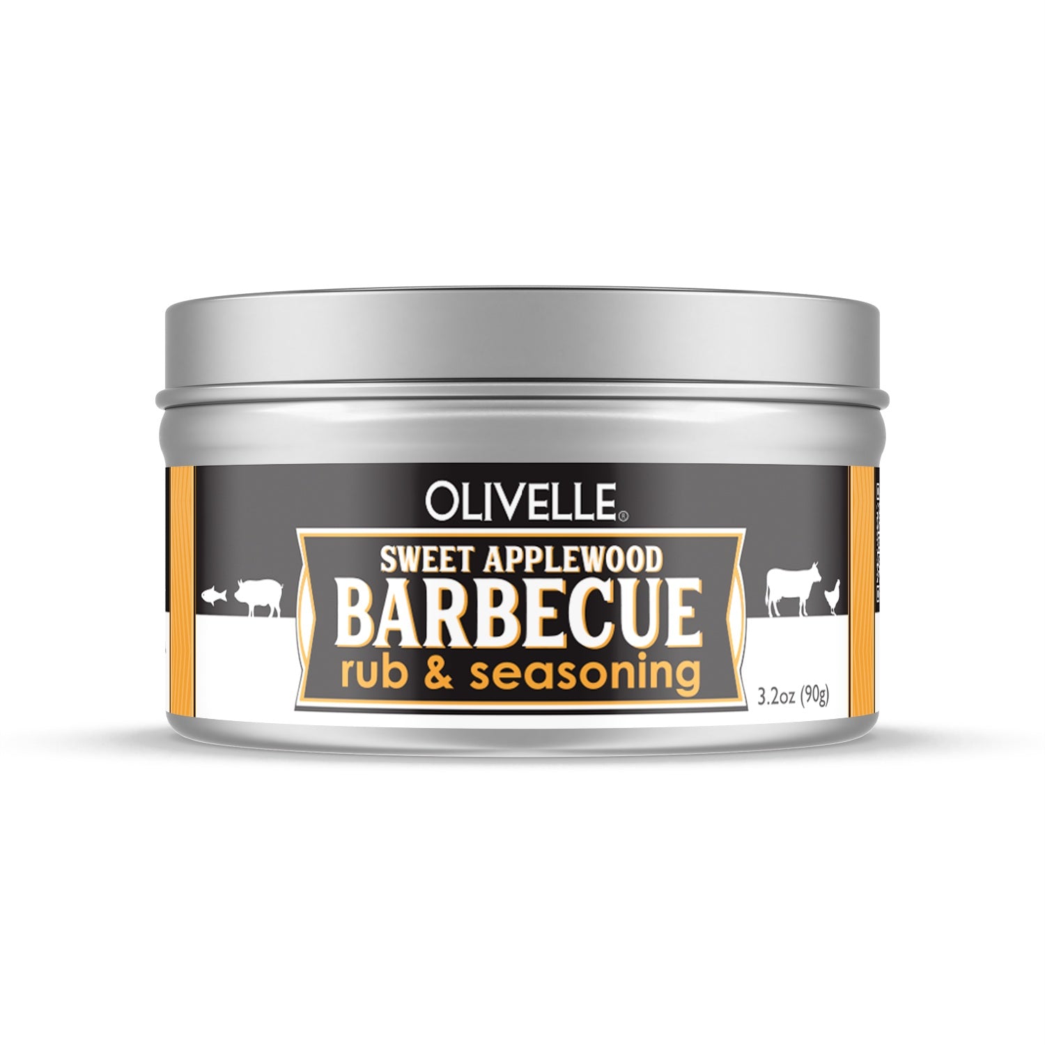 Olivelle Sweet Applewood Barbecue rub & seasoning container on a white background