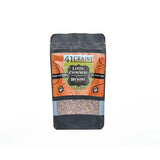 Packaged product with a label on a white background