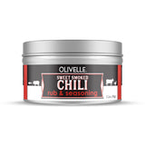 Olivelle Sweet Smoked Chili rub & seasoning container on a white background