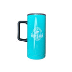 Tall Cowboy Camp Montana Travel Mug - light blue
